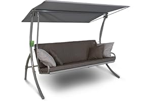 Angerer Freizeitmöbel GmbH Hollywoodschaukel Elegance Smart - Gartenschaukel Made in Germany - Schaukel zum Sitzen, Liegen und Entspannen - inklusive Bett-Funktion - einfache Montage (Olive)