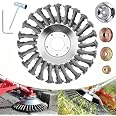 Tête De Brosse Désherbage 8 Pouces Fil Acier Massif 200 Mm - Alésage 25.4 Mm Pour Débroussailleuse