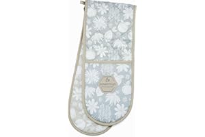 Cooksmart Double Oven Gloves Heat Resistant | British Designed Heat Resistant Oven Gloves | Modern Oven Mitt & Potholder for Home Cooking | Heat Protection Kitchen Oven Gloves - A Winters Tale