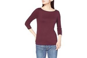 Amazon Essentials T-Shirt con Scollo a Barchetta con Manica a 3/4 Aderente Donna