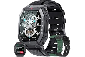 Smartwatch Män med Telefonfunktion Fitness Tracker 1,85" HD Pekskärm, 5ATM Smartklocka Herr med Sömnmonitor Pulsmätare Sportklocka Fitnessklocka Armbandsur Kompatibel för Android IOS, 3 Band