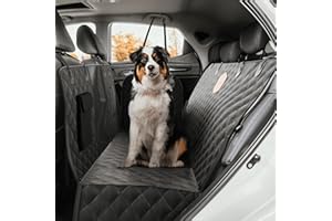Rudelkönig pokrowiec na fotel samochodowy dla psa - wodoodporny pokrowiec na fotel samochodowy dla psa z osłoną boczną i okienkiem widokowym - łatwy w pielęgnacji uniwersalny koc samochodowy