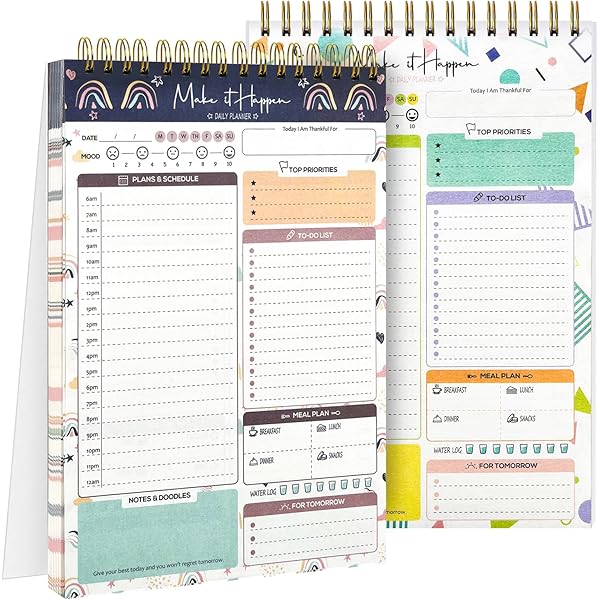Daily & Monthly Planner For 2026 Or Anytime - ADHD Planner Two Pages Per Day, Daily Planner Undated To Increase Focus, Eliminate Overwhelm, Achieve Your Biggest Goals, 8.5'' × 11'', Black - View #8