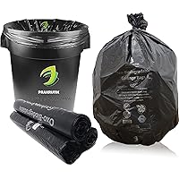 PRAKRUTIK Garbage Bags Biodegradable For Kitchen,Office,Medium Size (48cmX56cm/(19 Inchx22 Inch),90 Bags).(Black)
