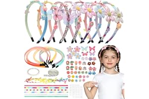 Landifor 8pcs Girly Headband Making Kit Make Your Own Unique Flower Headbands DIY Hair Accessories Creative Sets for Girls Daughter Granddaughter Age 4+ Art Craft Christmas Birthday Gifts