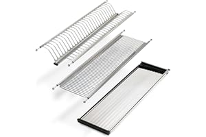 Emuca - Scolapiatti Drynox pensile per piatti e bicchieri, per mobile di lunghezza 90cm (835mm e 885mm), finitura cromata, Acciaio