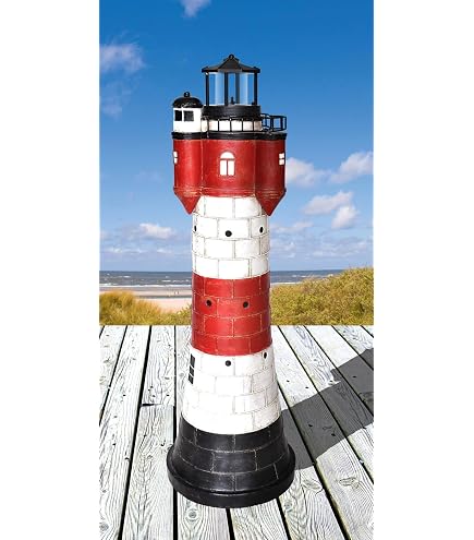 Solar-Leuchtturm-Lampe Für Draußen – Rotierendes Dekolicht Für Garten & Terrasse (IP44, 21 Cm)