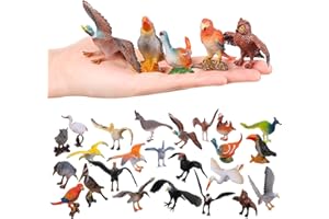 HOMNIVE Birds Figurines, 24pcs Realistic Eagle Parrot Robin Owl Toy Bird, Fairy Garden Accessories, Learning Educational Toys for Dollhouse Birthday Cake Topper Gift for Kids Toddler