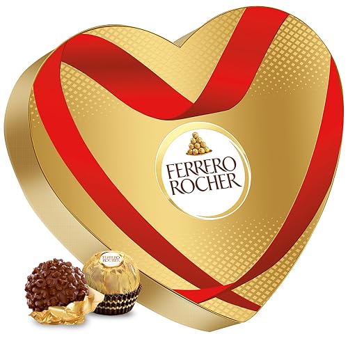 Ferrero Rocher Heart - Valentine's Day Gift for Him & Her - Crispy Creamy Nut Chocolate Specialty - Heart Shaped Gift Box for Valentine's Day, Mother's Day & Easter - 1 Pack of 125g