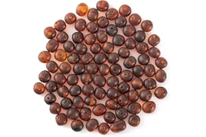 CICI'S STORY Perle sciolte in ambra baltica naturale lucidate con foro forato - 10 Grams - 6-8 mm - Raw Cognac