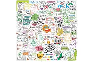 FOCRI Inspirierende Worte Aufkleber, 100 Stück Positive Vision Board Motivations Zitat Aufkleber für Laptop, Wasserflaschen, wasserdichte Vinyl-Aufkleber, Vision Board-Kit für Kinder und Jugendliche