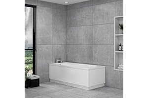 ROYAL BATHROOMS.CO.UK 1700 x 700mm Designer Single Ended Bathtub Acrylic Bathroom Curved White Soaking Bath Tub - Breeze