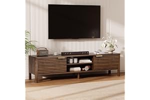IKALIFE Wooden TV Stand Cabinet - 150cm Long TV Unit With Storage And Adjustable Shelves, Television Console Table for TVs up to 65 inch, Media Entertainment Center For Living Room Bedroom, Walnut