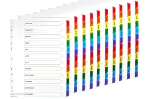BRITTEN AND JAMES Britten & James A4 File Index Dividers Monthly 12-Part Jan - Dec [Pack of 10 Sets]