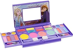 Townley Girl frozen 2 cosmétiques compactset avec miroir 14 gloses lèvre, 4 corps shines, 6 brosses coloré portable pliable make up kit beauté pour les filles