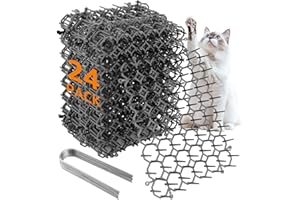 JMIATRY 24 Stück Dornengitter Gegen Katzen, 20 x 15 cm Katzenabwehrmatte Grau, Katzenabwehr Spikes Katzenabwehr Matte für Garten und Außenbereich
