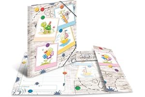 ‎HERMA HERMA 19796 Sammelmappe A3 Kindergarten Sandkastenfreunde, Kinder Eckspanner-Mappe aus Pappe mit Innendruck & Gummizug, stabile Einschlagmappe aus Karton für Jungen & Mädchen