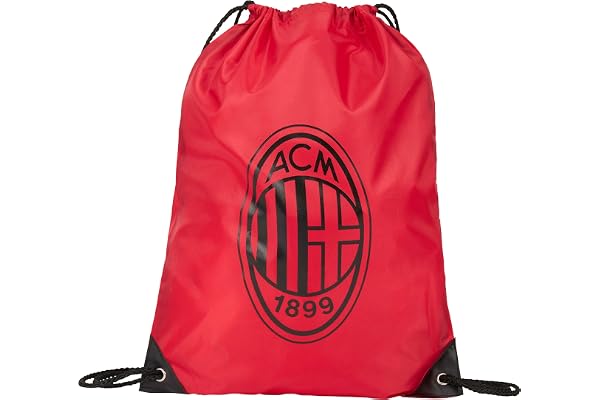 AC Milan, Sac de gym, rouge avec logo noir, unisexe