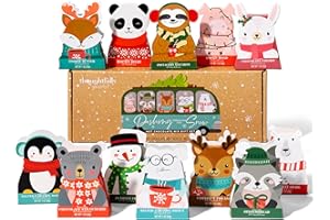 ‎THOUGHTFULLY Thoughtfully Gourmet Creme, Geschenkset mit heißer Schokolade in schöner Weihnachtsverpackung, 12 einzigartige Geschmackssorten wie Cookiebutter & Kürbiskuchen