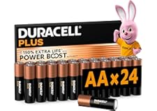 DURACELL Plus AA Batteries (24 Pack) – Alkaline Batteries 1.5V – Up to 150% Extra Life with POWER BOOST Actives– Reliability For Everyday Devices – 0% Plastic Packaging – 10-Year Storage - LR6 MN1500