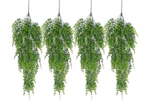 YMIFEEY 4Pcs 80cm Plantas Artificiales Colgantes Hiedra Helecho Plantas Colgantes Artificiales Realistas Plantas Artificiales Decorativas Pared Planta de Plastico para Interiores Exteriores (4)