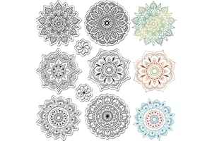 CRASPIRE Timbri in Gomma Trasparente Fiore Mandala Piante Riutilizzabili Sigilli in Silicone Trasparente retrò per Scrapbooking Album Fotografico Decorativo Journaling Card Making Regali di Natale