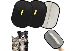 Fiohiros 2025 Nuevo 2 Piezas Guantes Removedores Pelo Mascotas, Double Sided Estático Pet Hair Remover Glove, Reutilizables Manopla Quita Pelos Mascota para Gatos y Perros (S1)