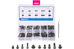 MEIYYJ 500pcs M2 M2.5 M3 Laptop Notebook Computer Replacement Screws Kit, PC Flat Head Phillips Screw Assortments, Countersunk SSD Electronic Repair Accessories for Sony DELL Samsung IBM HP Toshiba