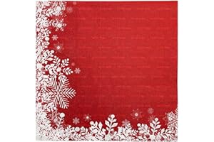 COUDUAN 20Pcs Christmas Napkins Paper,Christma Serviettes Napkin,Traditional Snowflakes Pattern Square Red Napkins for Christmas Party,Dinner,Restaurant,Kitchen,Holiday Table Decor Supplies(33 * 33cm)