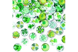 DXRPO 60 pezzi portafortuna, quadrifoglio, pietre di vetro colorate, con 60 fogli di nastro autoadesivo, quadrifoglio, pietra portafortuna, pietre di vetro, decorazione fai da te, collana per foto,