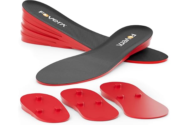 FOVERA Height Increasing Insoles - Gel Height Increase Insole for Shoe for Women - Heel Lift Shoe Pads with 4 Level of Height - Trim to Fit, Breathable Fabric (Regular: 5-9 UK, Pack of 1)