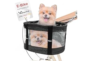 Valkental - Fahrradkorb für Hunde KLICKfix Kompatibel | Ideal als Einkaufskorb | Stabil und Sicher | Inkl. Bodenkissen & Praktischen Fächern