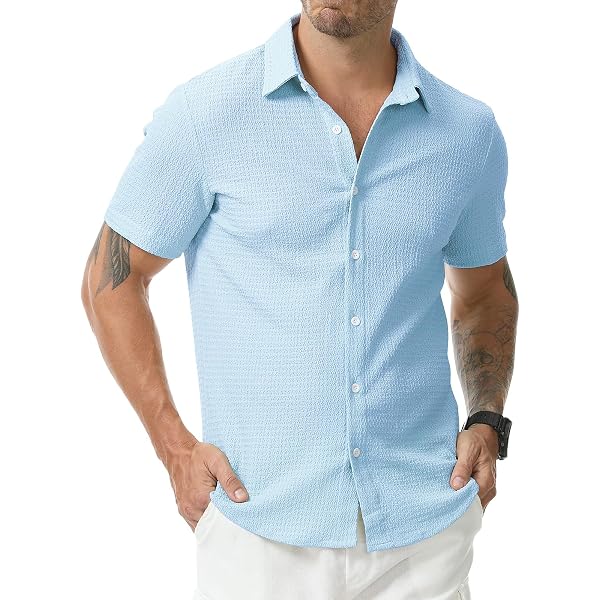 Homme Chemise Chemise Boutonnée Chemise Décontractée Noir Blanche Jaune Rose Claire Plein Air Du Quotidien Manche Courte Vetement T P9459770