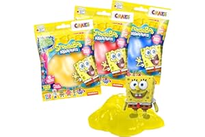 CRAZE Magic Slime Bob l'éponge, Turquoise, Bleu Foncé, Rose, Rouge, Blanc, Jaune, Noir