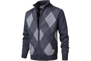 Herothorn Uomo Cardigan Felpa Cappotto Lana imbottito Tops con Cerniera Lavorato a Maglia Maglione Stand colletto con 2 Tasche Caldo Maniche Lunghe Calda Casual Cappotti Inverno Manica Lunga Invernale