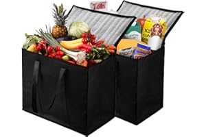 NZ home Small Insulated Cooler Bag and Food Warmer for Delivery & Grocery Shopping with Zippered Top 2Pack