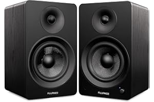 Fluance Ai61 Powered 2-Way 2.0 Stereo Bookshelf Speakers with 6.5" Drivers, 120W Amplifier for Turntable, TV, PC and Bluetooth 5 Wireless Music Streaming - RCA, Optical, USB & Sub Out (Black Ash)