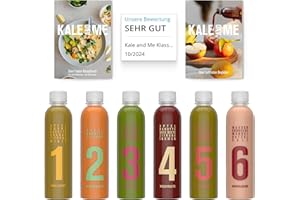 ‎KALE&ME Kale and Me 5 Tage Klassik Saftkur mit 30 Flaschen à 320 ml ohne Zusatzstoffe, Saftkur 5 Tage, 6 Geschmacksrichtungen aus regionaler Produktion, Saftkur als Fastenkur, Preis inkl. 7,50€ Pfand