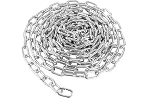 WOPPLXY Chaine Acier, Chainette Metal Robustes 6m Ø 6mm, Chaîne Acier Galvanisé pour Corde à Linge, Décoration DIY, Plantes Suspendues, Antivol De Vélo
