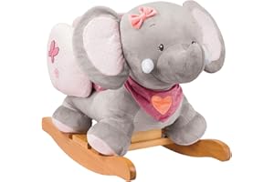 Nattou Schaukeltier Elefant Adèle, 10-36 Monate, 60 x 39 x 50 cm, Rosa/Grau