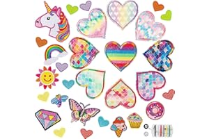 SUNSHINE SMILE 30 Stück Bügelflicken Kinder,Set Aufbügelflicken,Aufnäher Kinder,Zum Aufbügeln für DIY,Applikation Flicken Zum Aufbügeln, Denim Patches,Patch Sticker Kleidung,Jeans Kleidung Patches