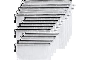 Pochette Document Zip A4 A5 B6 Kasimir 14 Pcs Pochette Fermeture Eclair Chemise Paquet Portefeuille Pochette Document Dossier Sac Chemise en Plastique Fournitures Bureaux Voyage Pochette en Noir