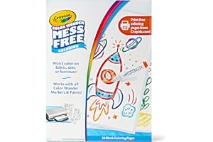 CRAYOLA Color Wonder Mess Free Coloring, Blank Coloring Pages, 50 Count, Printable Page Refill Set, Small