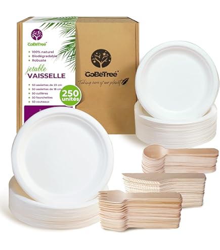 Greenesage Lot De 100 Bols Jetables En Papier De 255 G – Respectueux De L'Environnement, En