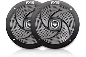 SERENELIFE pyle Low-Profile-Lautsprecher, wasserdicht, 100 W, 10,2 cm, 2-Wege, 1 Paar, schmaler Stil, wasserdicht und wetterbeständig, Outdoor-Audio-Stereo-Soundsystem, für Boot, Geländefahrzeuge, Schwarz