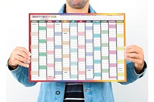 HIPPO COLOURS 2024 Wall Planner A3 Wall Calendar Yearly Wall Planner Calendar 2024 Home Desk Office Jan to Dec Academic Wall Planner Full Year To view 2024 Calendar Planner Size (42.0 x29.7cm)