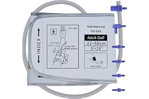 Maymocon XXL Blood Pressure Cuff for Large Arms, Fits 32-66CM (13-26 Inches), Compatible with Omron & Most Brands, Includes 6 Connectors
