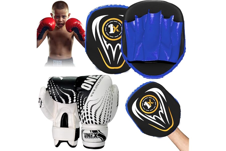 ONEX Boxing Set, Boxing Gloves, Kids Focus Pad, Punching Bag Set, Target Boxing Set, Training Set, MMA Set, Training Set, Hook & Jab Strike Pads For Boys & Girls