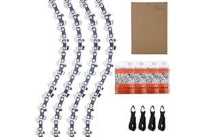 QIAOMIAO 4-Pack Chainsaw Chain for 4 Inch (10cm) Bar, Mini Saw Chain Compatible with Stihl GTA26 36700028, 1/4" LP .043 Gauge, 28 Drive Links