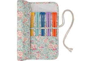 Coopay Ensemble D'Aiguilles à Tricoter Courtes 25 cm avec Sac en Coton à Imprimé Fleuri,7 paires Aiguilles à Point Unique Droites G(4,0 mm) à N/P(10 mm),Idéal pour Enfants,Femmes et Amoureux du Tricot